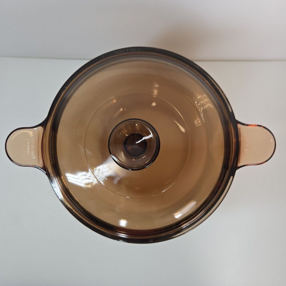 VTG Corning Visions 3.5L Amber Glass Dutch Oven Stock Pot with Lid France - Picture 8 of 8
